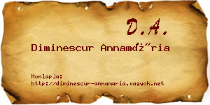 Diminescur Annamária névjegykártya